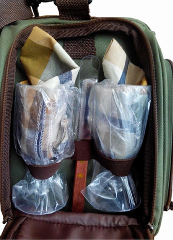 Набор комплект посуды в сумке для пикника походов отдыха кемпинга на четверых человек 30х50х25 см (475357-Prob) Unbranded (266410631)