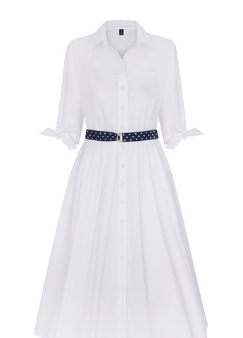 Белое кэжуал сукня в білa, бавовняна LKcostume однотонное
