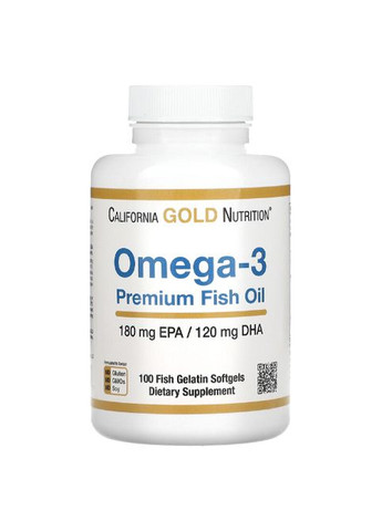 Omega-3, Premium Fish Oil 100 Fish Softgels California Gold Nutrition (277042168)