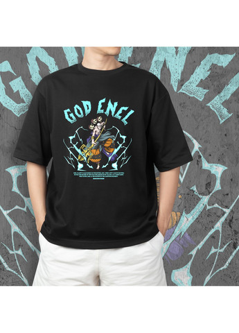 Черная футболка c принтом ван пис - god enel No Brand