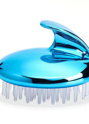 Силіконова щітка-масажер для шампуновання та миття голови бірюзовий No Brand (267499161)