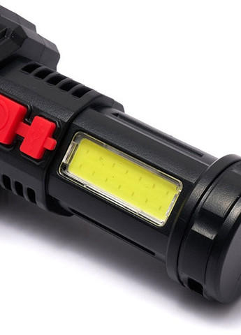 Фонарь ручной аккумуляторный Flashlight 5 +COB F-T25 панель индикация заряда чёрный FLC500 Led (257623829)