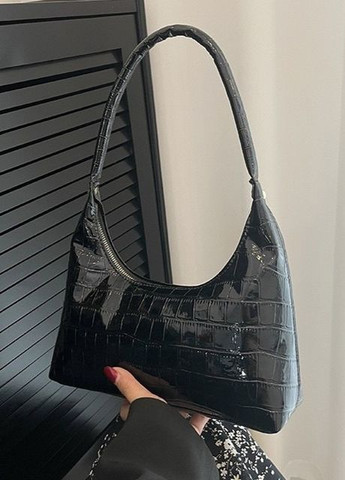Женская сумка 803 багет рептилия черная No Brand (276717072)