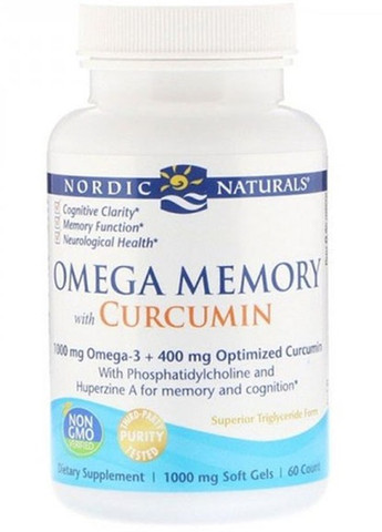 Omega memory with curcumin 60 Soft Gels Nordic Naturals (258499229)