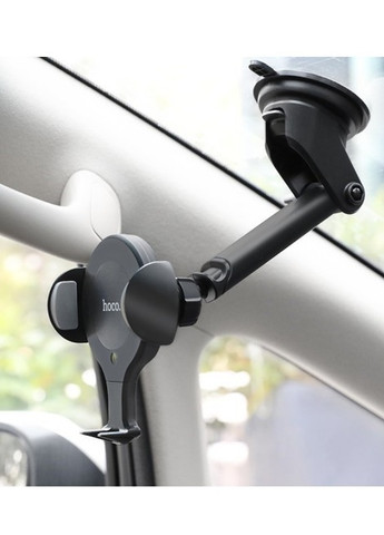 Автодержатель с функцией беспроводной зарядки (PD 10W, быстрая зарядка, на дефлектор, для смартфона) - черный Hoco CA60 (259040287)
