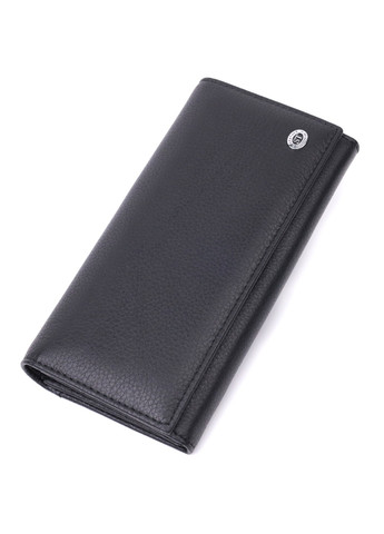 Лаконічний жіночий гаманець горизонтального формату з натуральної шкіри 22513 Чорний st leather (277980439)