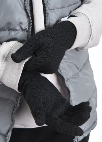 Перчатки мужские сенсорные акриловые с начесом черного цвета Let's Shop (275466395)