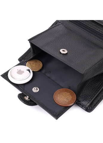 Солідний чоловічий гаманець вертикального формату з натуральної шкіри 22462 Чорний st leather (278000973)