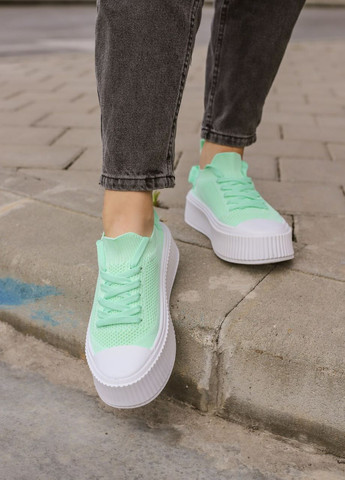 Зеленые кроссовки женские No Brand Textile Green