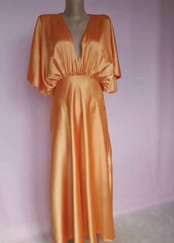 Помаранчева святковий сукня міді атласна однотонна помаранчева Asos однотонна
