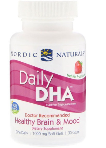Daily DHA 1000 mg 30 Soft Gels Natural Fruit Flavor NOR-01816 Nordic Naturals (256719707)