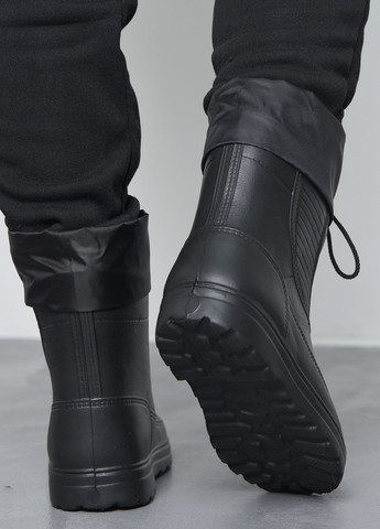 Черные кэжуал осенние сапоги мужские пена с фетровым утеплителем черного цвета Let's Shop