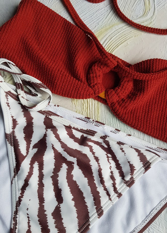 Коричневий демісезонний купальник роздільний в коричневих тонах роздільний No Brand