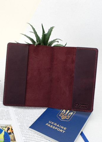 Подарочный набор №35: обложка на паспорт "Герб" + обложка на загранпаспорт "Карта" (бордовый) HandyCover (261409395)