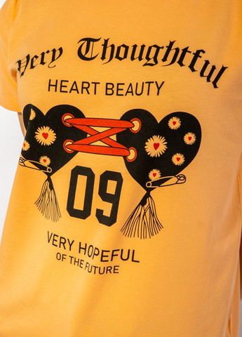 Персиковая летняя футболка женская с надписью (персиковый) Time of Style