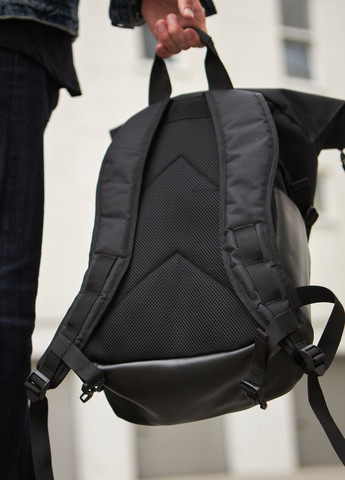 Стильный и практичный рюкзак роллтоп для ноутбука Rolltop для путешествий черного цвета No Brand (260063686)