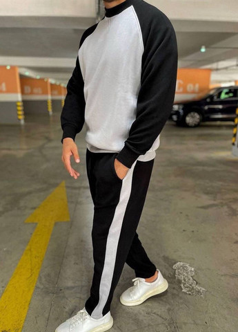 Черно-белый демисезонный костюм утепленный брючный Garna