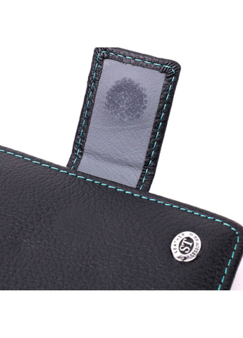 Вертикальный небольшой женский кошелек из натуральной кожи 19436 Черный st leather (278001057)