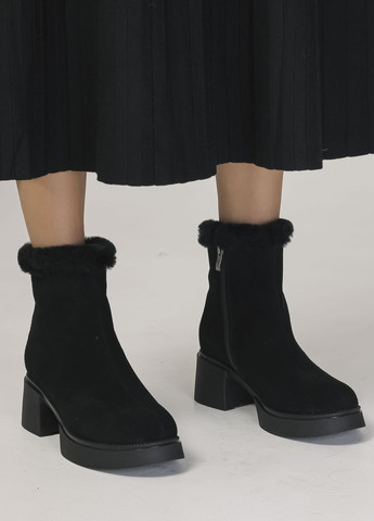 Зимние ботинки зимние черные замшевые Berkonty из натуральной замши