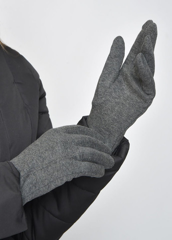 Рукавички жіночі на хутрі темно-сірого кольору розмір 7,5 Let's Shop (263278190)