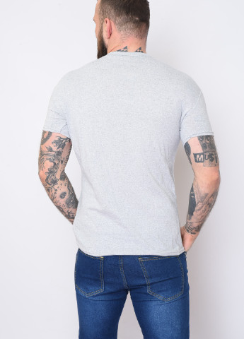 Серая футболка мужская серого цвета с надписью Let's Shop