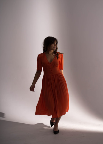 Коралова сукня міді на ґудзиках Kohai