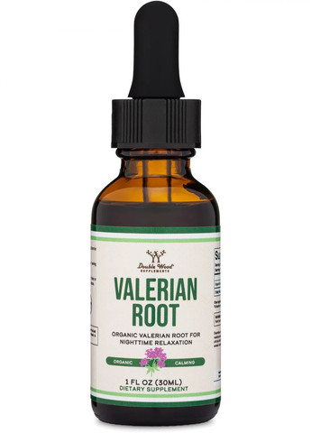 Экстракт корня валерианы Valerian Root Drops (168 mg in 1 ml) 30 ml Double Wood Supplements (275995017)
