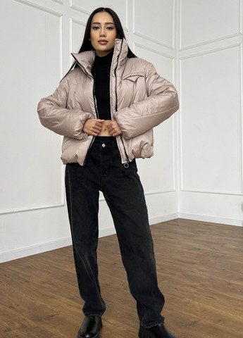 Бежева демісезонна демісезонна курточка у бежевому кольорі Jadone Fashion