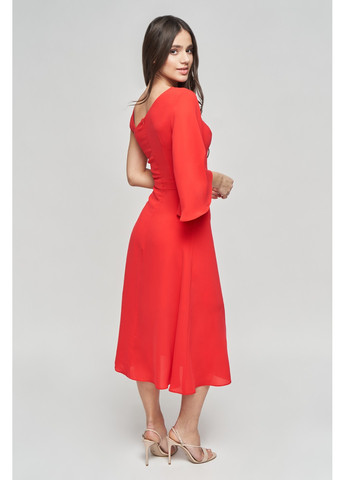 Красное коктейльное коктейльное, красное платье ума от BYURSE однотонное