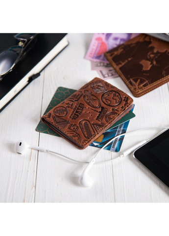 Обложка для документов из кожи HiArt AD-03 Shabby Сognac Let's Go Travel Коньячный Hi Art (268738490)