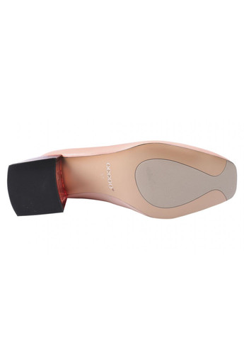 Туфлі жіночі з натуральної шкіри, на великому каблуці, рожеві, Oeego 73-21dt (257437586)
