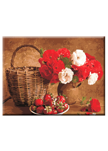 Картина за номерами Полуниця і квіти 50*65см в коробці ArtStory (258783327)