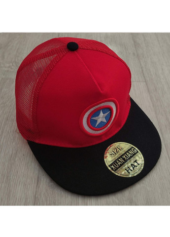 Кепка дитяча снепбек (Snapback) Капітан Америка з сіточкой Червоний з чорним No Brand (258464471)