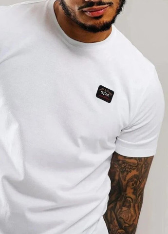 Біла футболка чоловіча з коротким рукавом Paul & Shark PATCH LOGO T-SHIRT