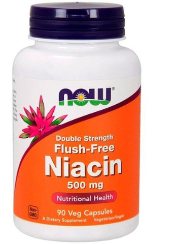 Flush-Free Niacin 500 mg Double Strength 90 Veg Caps NF0498 Now Foods (256721628)