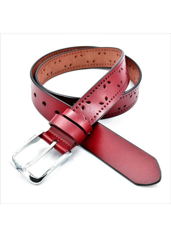 Женский кожаный ремень Weatro 3,3х110-115 см Красный lmn-zh-33k-004 Le-Mon (272596542)