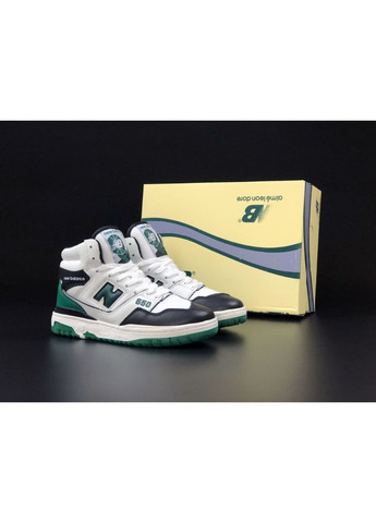 Белые мужские кроссовки белые с зеленым. New Balance 650