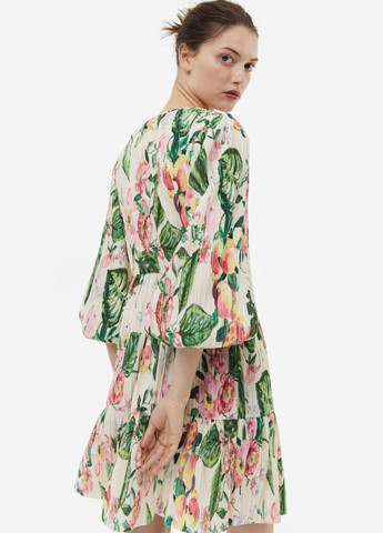 Молочна повсякденний плаття, сукня H&M з квітковим принтом