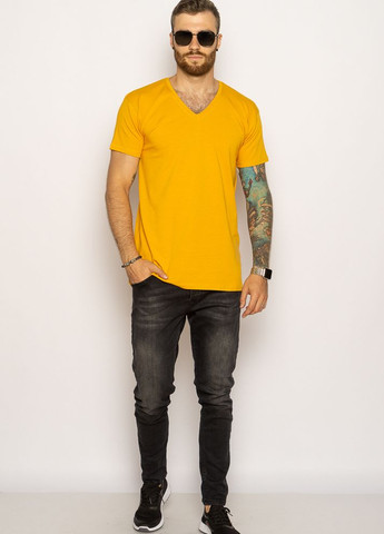 Желтая футболка с v-образным вырезом (желтый) Time of Style