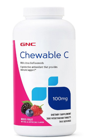 Chewable C 100 mg 360 Veg Tabs Berries GNC (256722629)