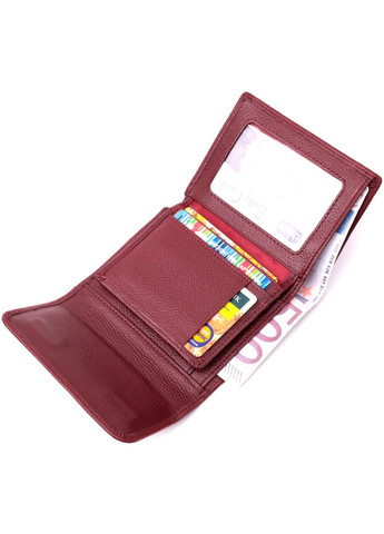 Шкіряний жіночий гаманець з монетницею 19492 Бордовий st leather (277980407)