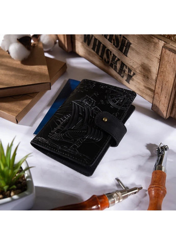 Обложка для паспорта из кожи «Discoveries» PB-02/1 Shabby Alga Темно-зеленый Hi Art (268371824)