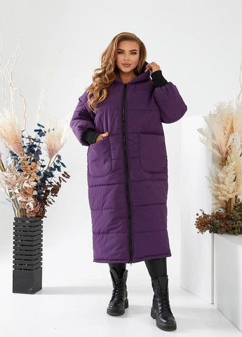 Фиолетовая женская тёплая зимняя куртка фиолетового цвета р.50/52 443884 New Trend