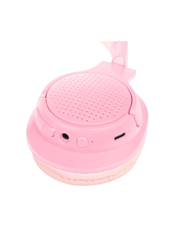 Детские беспроводные блютуз наушники с микрофоном LED подсветкой ушками кролика 300 mAh (475687-Prob) Розовые Unbranded (269993133)