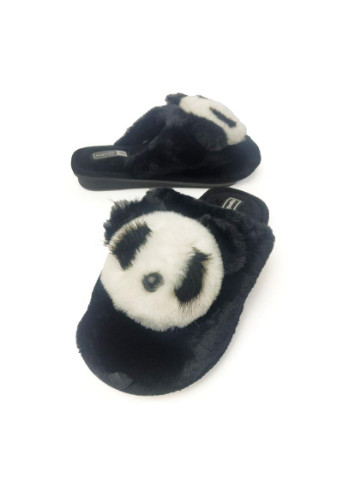 Черные домашние тапочки женские панда черный 0401 Jomix