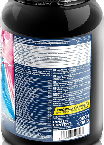 Протеїн 100% Whey Protein 900 g (Cherry-Yoghurt) Ironmaxx (276459103)