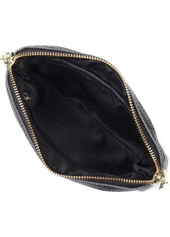 Классическая женская сумка через плечо из натуральной стеганной кожи 22315 Черная Vintage (276457492)