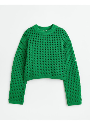 Зелений демісезонний жіночий ажурний светр н&м (56132) xs зелений H&M