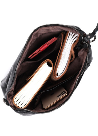 Повсякденна шкіряна сумка з двома знімними ременями 22379 Чорна Vintage (276461817)