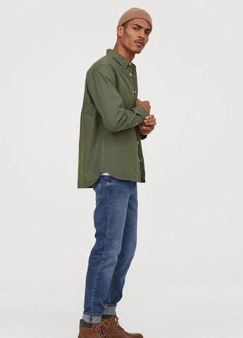 Оливковковая (хаки) рубашка H&M